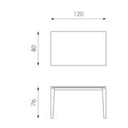 Tavolo allungabile con top in ceramica 120/170x80 cm