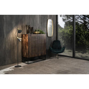 Madia in legno di mango marrone 2 ante 6 scomparti interni 100x45xh.120 cm