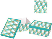 Rectangular cardboard box of 1-10 blue rhombuses cm37,5x29h16