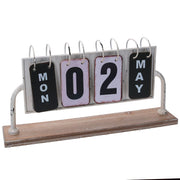 Calendario metallo bianco rettangolare cm37x20h8