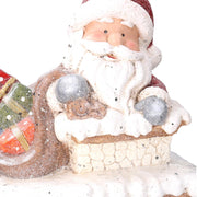 Camino led resina babbo natale grigio cm31,5x23h56