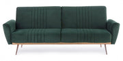 Divano letto tre posti in velluto Verde Scuro JOHNNY 210x83x h85 cm