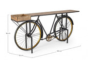 Tavolo consolle design bicicletta retro legno metallo