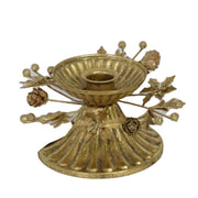 Portacandele metallo pigne oro cm ø12h6