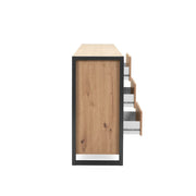 Credenza madia moderna quercia con cassetti stile urban cm 160 x40 x 88 h