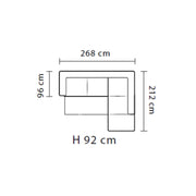 Divano angolare Stefy con penisola contenitore sinistra 268x212