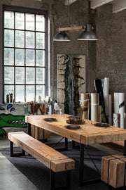 Sgabello legno metallo industriale Garrett 45h cm