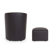 Poltrona in similpelle con pouf estraibile Nero RITA 64,5x 59,5x h78 cm