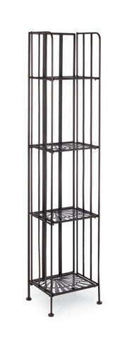 Scaffale pieghevole quattro ripiani in acciaio Marrone RAY 34x30x h153 cm