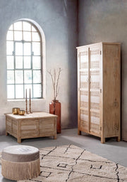 Pouf Leilani effetto velluto grigio chiaro D45 cm