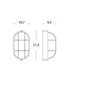 Plaf Picc.Gabbia linea industriale ovale bianco