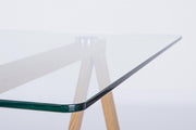Scrivania moderna Alchimia con piano in vetro 140x70x76h cm
