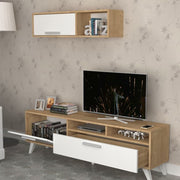 Porta tv Slim D2306TV180M109 rovere bianco 180x35x47h