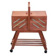 Portalavoro n.40 legno con ruote noce cm 45x28h62