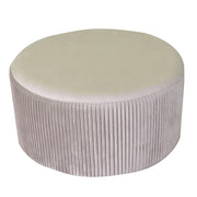 Puff velluto beige tondo cm ø56h28