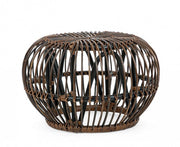 Tavolino Pouf per esterno in rattan Marrone DORADAL diametro 65x h44 cm