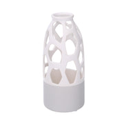 Vaso ceramica bianco traforato cmø9h20