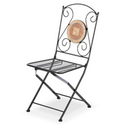 Sedia pieghevole in ferro per esterno Nero ZEUS 42x55x h95 cm Set 2 pezzi