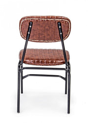 Sedia Debbie arancio scuro vintage in ecopelle