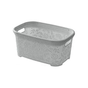 Cesta Portabiancheria Grigia Con Fantasia Flower, 27Lt