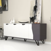 Mobile credenza 4 ante bianco grigio 160x45xh.77 cm EFFEZ
