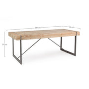 Tavolo urban industriale Garrett con piano in legno