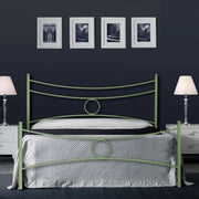 Letto in ferro matrimoniale con pediera Verde CONCA 166x208x h117 cm