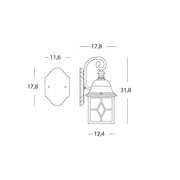 Applique In Basso E27 linea rice neroargento