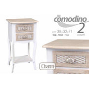 Comodino charm camera  shabby con cassetti  Effetto anticato  cm 38 x 32 x 71 h