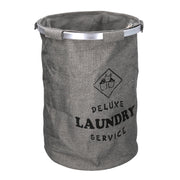 Cestone tessuto sacco grigio tondo pieghevole cm ø40h55