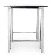 Scrivania moderna Alchimia Cromo con piano in vetro 140x70x76h cm