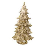 Albero resina bianco glitter oro cm ø20h39