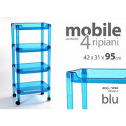Carrello portatutto cucina bagno plastica blu rotelle cm 42 x 31 x 95 –  WebMarketPoint