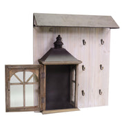 Appendino legno con lanterna marrone cm 65 x 55,5 x h 15,5