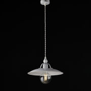 Lampadario in ferro Bianco  Argento industrial minimal 30x h14 cm