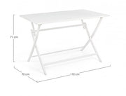 Tavolo per esterno in alluminio Bianco ELIN 110x70x h71 cm