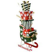 Slitta metallo con regali verde scuro cm64x34h150