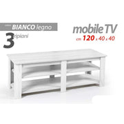 Mobile soggiorno sala basso porta tv cm 120x 40 x 40 h bianco