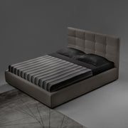 Letto matrimoniale Napoli tessuto tortora con contenitore