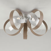 Plafoniera moderna in ferro cinque luci Bianco Tortora 58x h26 cm