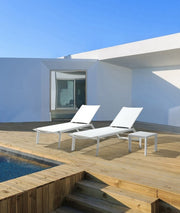 Tavolino alluminio bianco arredo giardino Cruise