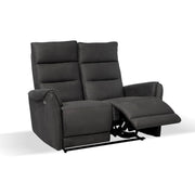 Divano 2 posti con 2 recliner elettrici effetto nabuk grigio  135 x 98 x 109 cm