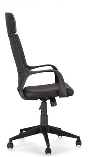 Poltrona da ufficio in tessuto Damon con schienale alto nero