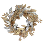 Crown with silver and gold leaves cm ø45