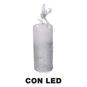 Candela paraffina led argento cm ø8h18