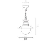 Sospensione E27  linea calipso  biancoargento