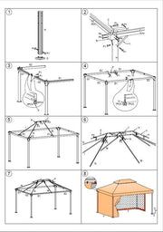 Gazebo dallas lusso 3x3m con zanzariera 400g/m2
