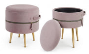 Set due pouf rosa con apertura