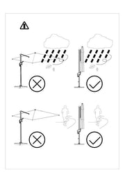 Ombrellone alluminio color sabbia e palo laterale 4x4 m