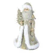 Babbo natale resina bianco oro cm16,5x14h23